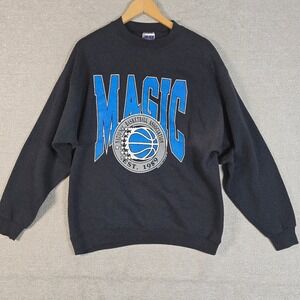 Vintage Orlando Magic Sweatshirt Trench Ultra Mens XL Made in USA 1990 NBA Black